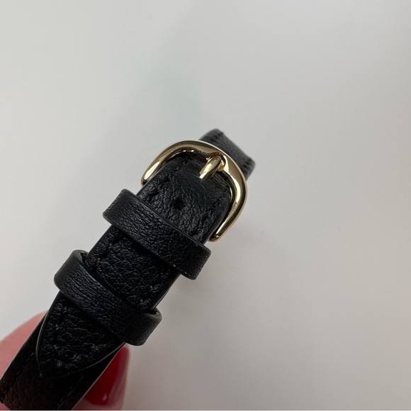 Strathberry Music Bar Black Leather Bracelet - Picture 8 of 13